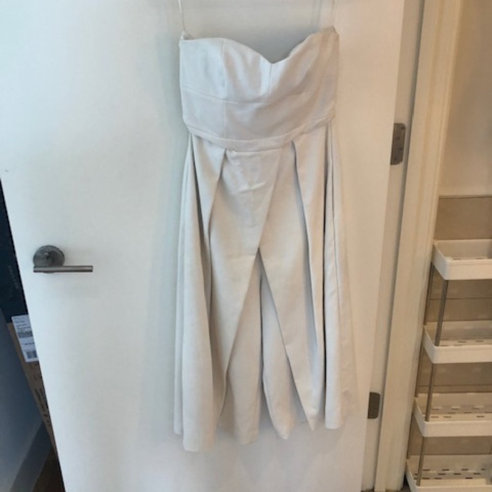 Tibi White Strapless Romper - Culotte style pants